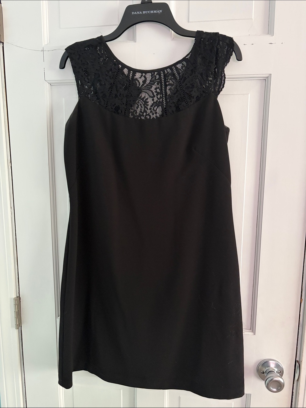 White House Black Market Black Lace Yoke Sheath Dress